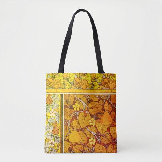 Jugendstil florales Gourmet elegantes fallorange g Tasche (Vorderseite)