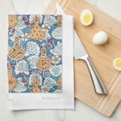 Jugendstil florales Gourmet Vintage Textilkunst Geschirrtuch (Viertel Falte)