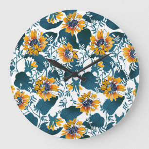 Jugendstil, florales Muster. Große Wanduhr