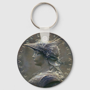 Jugendstil Französische Medaille Schlüsselanhänger