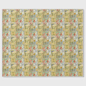 Jugendstil Französische Mohnblumen Geschenkpapier (Flach)