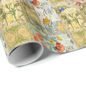 Jugendstil Französische Mohnblumen Geschenkpapier (Rolleneckpunkt)