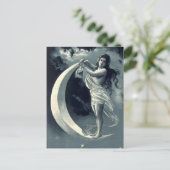 Jugendstil-Frau auf dem Halbmond Postkarte (Stehend Vorderseite)