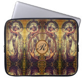 Jugendstil-Frau elegante Werbung Laptopschutzhülle (Vorderseite)