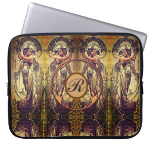 Jugendstil-Frau elegante Werbung Laptopschutzhülle