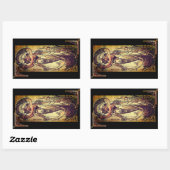 Jugendstil-Frau elegante Werbung Rechteckiger Aufkleber (Blatt)