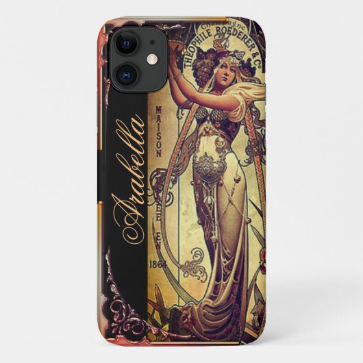 Jugendstil Frau elegante Werbung Scharnier Case-Mate iPhone Hülle (Rückseite)