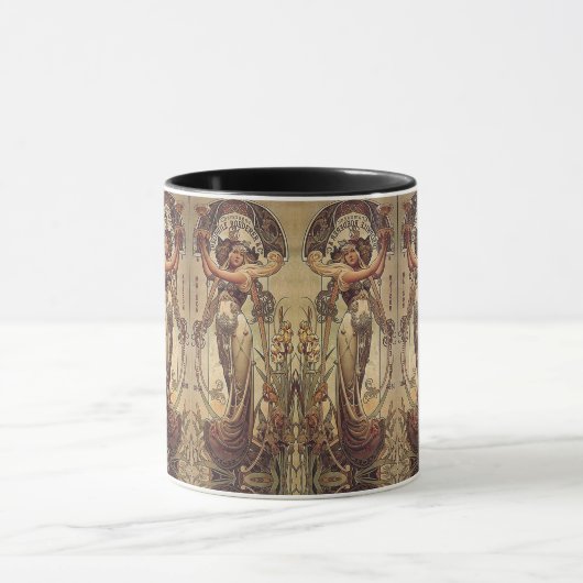 Jugendstil Frau elegante Werbung Scharnier Tasse (Zentrum)