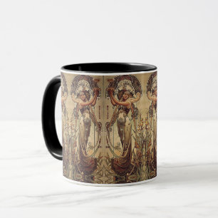 Jugendstil Frau elegante Werbung Scharnier Tasse