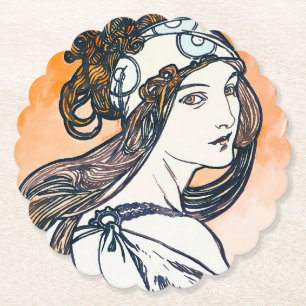Jugendstil-Frau Gletscher Zurück Wasserfarbe Untersetzer