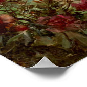 Jugendstil-Frau in Blume unter dem Halbmond Poster (Ecke)