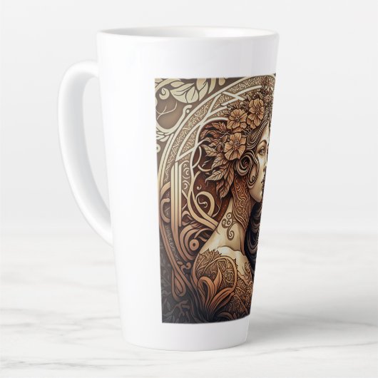 Jugendstil-Frau Latte-Tasse Milchtasse (Linke Ecke)