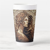Jugendstil-Frau Latte-Tasse Milchtasse (Vorderseite)