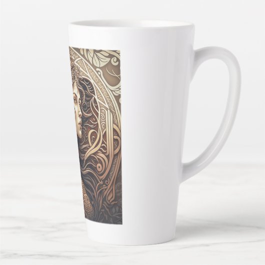 Jugendstil-Frau Latte-Tasse Milchtasse (Rechts)