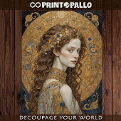 Jugendstil-Frau mit Blume - Hommage an Klimt Seidenpapier