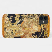 Jugendstil-Frau mit Blume, schwarz Case-Mate iPhone Hülle (Rückseite (Horizontal))