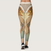 Jugendstil-Frau mit Frucht Alphonse Mucha Leggings (Rückseite)