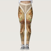 Jugendstil-Frau mit Frucht Alphonse Mucha Leggings (Vorderseite)