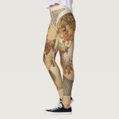 Jugendstil-Frau mit Frucht Alphonse Mucha Leggings (Links)