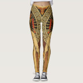 Jugendstil-Frau mit Langhaar Alphonse Mucha Leggings (Vorderseite)