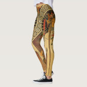 Jugendstil-Frau mit Langhaar Alphonse Mucha Leggings (Links)