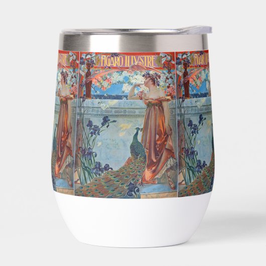 Jugendstil-Frau und Pfau (Links)