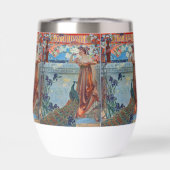 Jugendstil-Frau und Pfau (Rückseite)