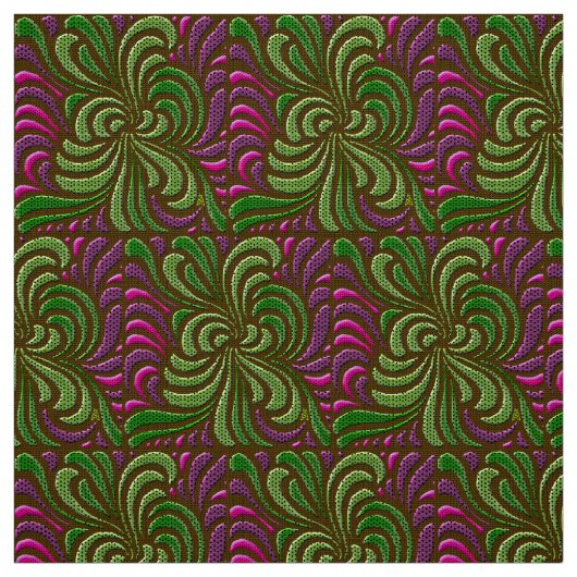 Jugendstil-Freie Wirbel - Grün und Magenta Stoff (Muster)