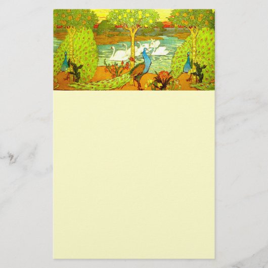 Jugendstil-Friedhöfe und Schwäne Briefpapier (Vorderseite)