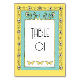 Jugendstil-Frühlingsleuchten und Schmetterlinge Tischnummer