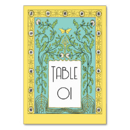 Jugendstil-Frühlingsleuchten und Schmetterlinge Tischnummer