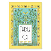 Jugendstil-Frühlingsleuchten und Schmetterlinge Tischnummer (Rückseite)