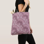 Jugendstil-Fuchs-Damaskus-Waldmuster in Rosa Tasche (Von Nahem)