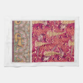 Jugendstil-Fuchs Fasan Foxglove verneuil rot Geschirrtuch (Horizontal)