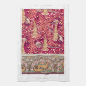 Jugendstil-Fuchs Fasan Foxglove verneuil rot Geschirrtuch (Vertikal)