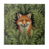 Jugendstil-Fuchs im Wald Fliese (Vorderseite)