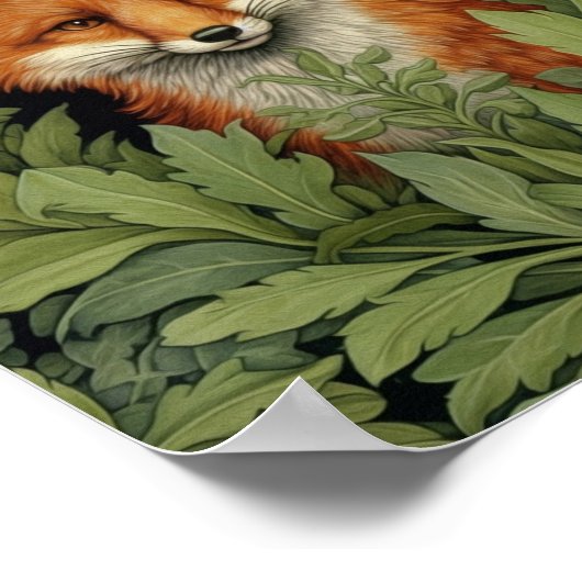 Jugendstil-Fuchs im Wald Poster (Ecke)
