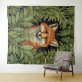 Jugendstil-Fuchs im Wald Wandteppich (Beispiel (Horizontal))