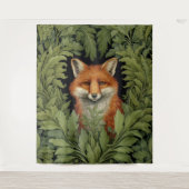 Jugendstil-Fuchs im Wald Wandteppich (Vorderseite)