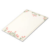 Jugendstil Fuchsia Blumenrand Notizblock (angewinkelt)