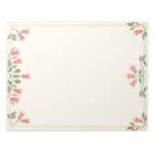 Jugendstil Fuchsia Blumenrand Notizblock (Vorderseite)