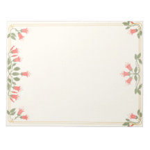 Jugendstil Fuchsia Blumenrand Notizblock