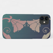 Jugendstil-Fuschia-Blume Case-Mate iPhone Hülle (Rückseite (Horizontal))