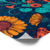 Jugendstil-Gänge in blau und gelb Poster (Ecke)