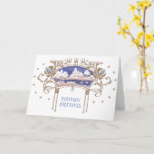 Jugendstil Geburtstag Karte (Gelbe Blume)