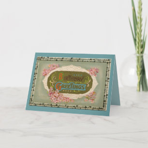 Jugendstil-Geburtstagsgrüße Vintage Karte