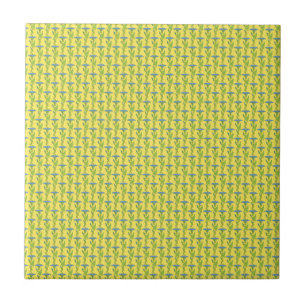 Jugendstil-gelbe Ipomoea-Blumen-Wallpaper Damast Fliese