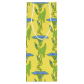 Jugendstil-Gelbe Ipomoea-Tapete Geschenktüte Für Weinflaschen (Rückseite)