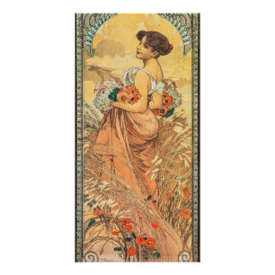 Jugendstil-Gemälde des Sommers von Alphonse Mucha Poster