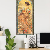 Jugendstil-Gemälde des Sommers von Alphonse Mucha Poster (Heimbüro)